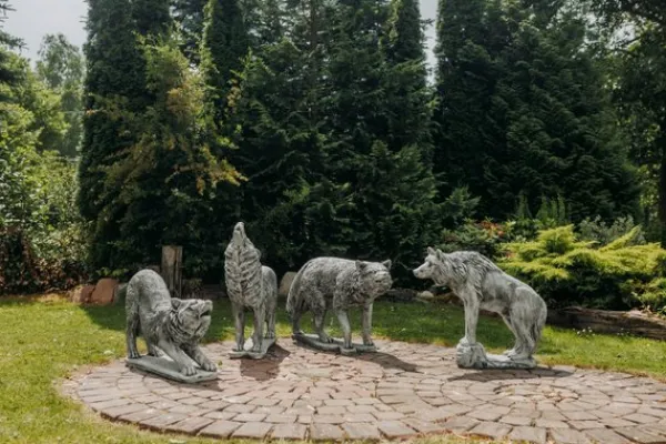Gartendekoparadies Animaux-Imposante statue de loup