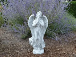 Gartendekoparadies Enfants & Anges-La figure d'ange se tient solidement sur une surface en pierre
