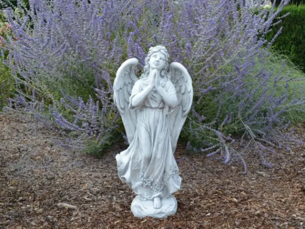 Gartendekoparadies Enfants & Anges-La figure d'ange se tient solidement sur une surface en pierre