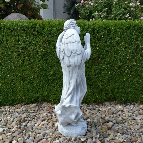 Gartendekoparadies Enfants & Anges-La figure d'ange se tient solidement sur une surface en pierre