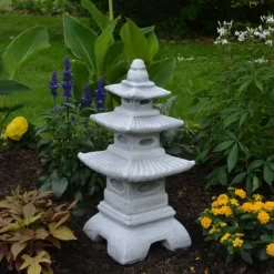Gartendekoparadies Lanternes En Pierre-Lampe en pierre en forme de pagode japonaise