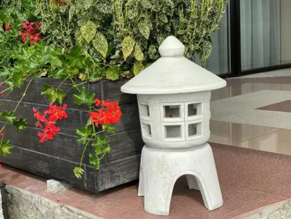 Gartendekoparadies Lanternes En Pierre-Lanterne ronde en pierre Oki-gata