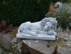 Gartendekoparadies Animaux-Lion couché, tête à droite