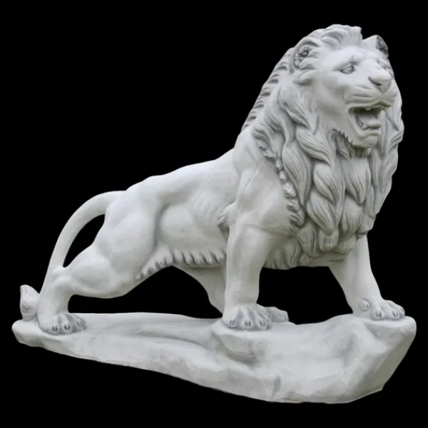Gartendekoparadies Animaux-Lion de pierre sur rocher : regardant vers la droite