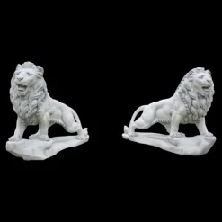 Gartendekoparadies Animaux-Lion de pierre sur rocher : regardant vers la droite