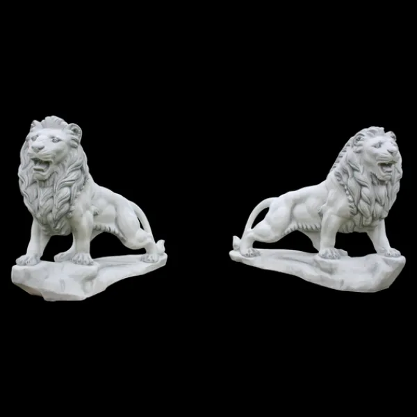Gartendekoparadies Animaux-Lion de pierre sur rocher : regardant vers la droite