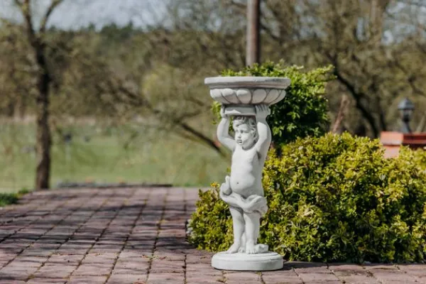 Gartendekoparadies Figures & Statues|Enfants & Anges-Magnifique garçon comme un pilier de fleurs