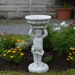 Gartendekoparadies Figures & Statues|Enfants & Anges-Magnifique garçon comme un pilier de fleurs