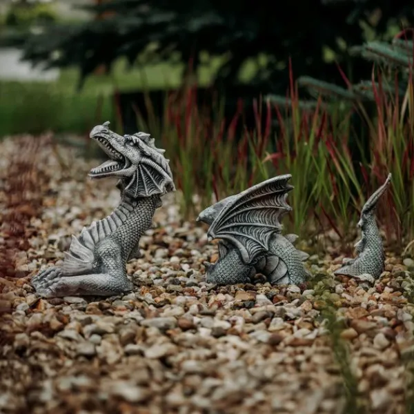 Gartendekoparadies Animaux-Énorme dragon en trois parties