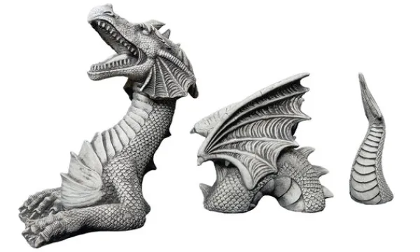 Gartendekoparadies Animaux-Énorme dragon en trois parties