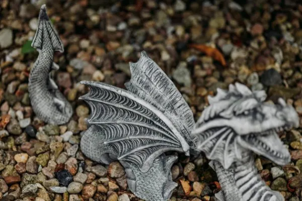 Gartendekoparadies Animaux-Énorme dragon en trois parties