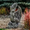 Gartendekoparadies Animaux-Énorme dragon sur un piédestal
