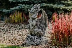 Gartendekoparadies Animaux-Énorme dragon sur un piédestal