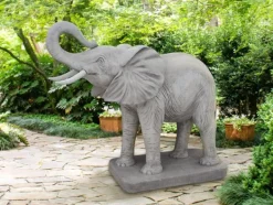 Gartendekoparadies Animaux-Énorme éléphant sur une plaque de base stable
