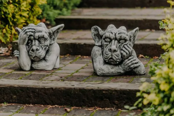 Gartendekoparadies Gargouilles-Offre spéciale : deux bustes de gargouille