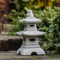 Gartendekoparadies Lanternes En Pierre-Pagode japonaise à huit fenêtres
