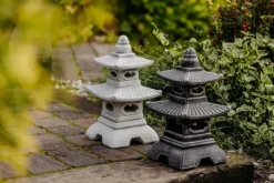 Gartendekoparadies Lanternes En Pierre-Pagode Japonaise Antique à Huit Fenêtres (Multicolore)