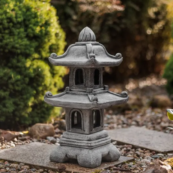 Gartendekoparadies Lanternes En Pierre-Pagode japonaise en pierre à deux étages