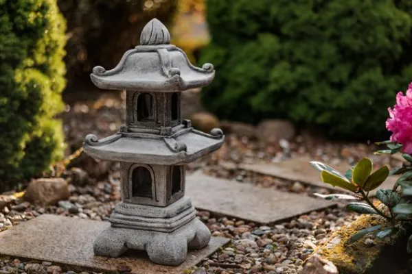 Gartendekoparadies Lanternes En Pierre-Pagode japonaise en pierre à deux étages