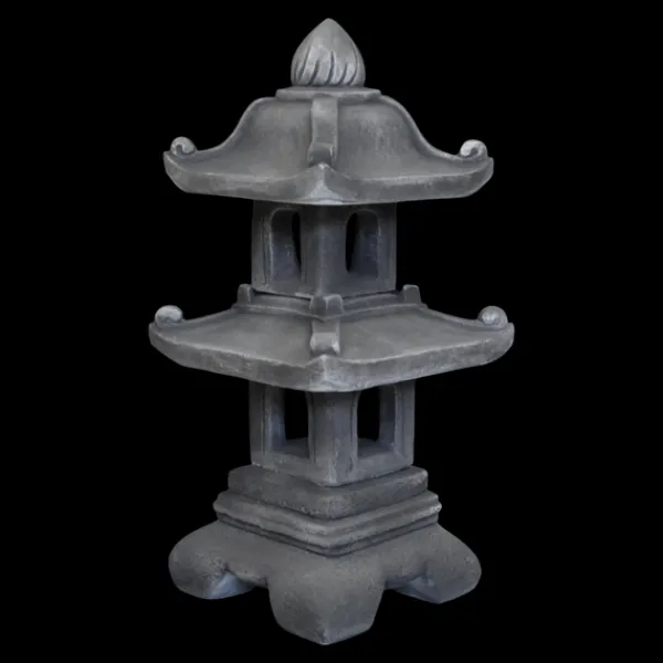 Gartendekoparadies Lanternes En Pierre-Pagode japonaise en pierre à deux étages