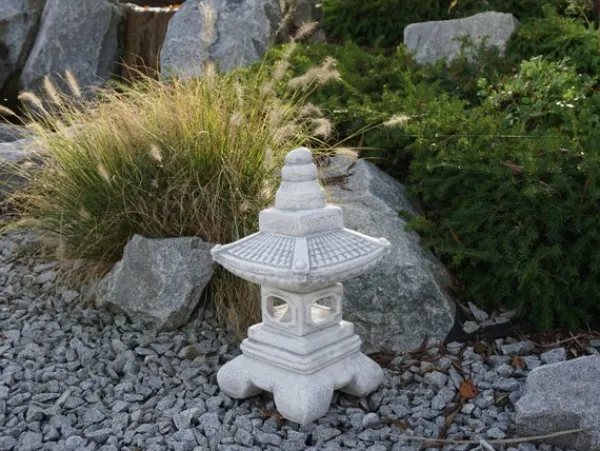 Gartendekoparadies Lanternes En Pierre-Pagode Yukimi avec un large toit