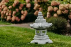 Gartendekoparadies Lanternes En Pierre-Pagode Yukimi avec un large toit