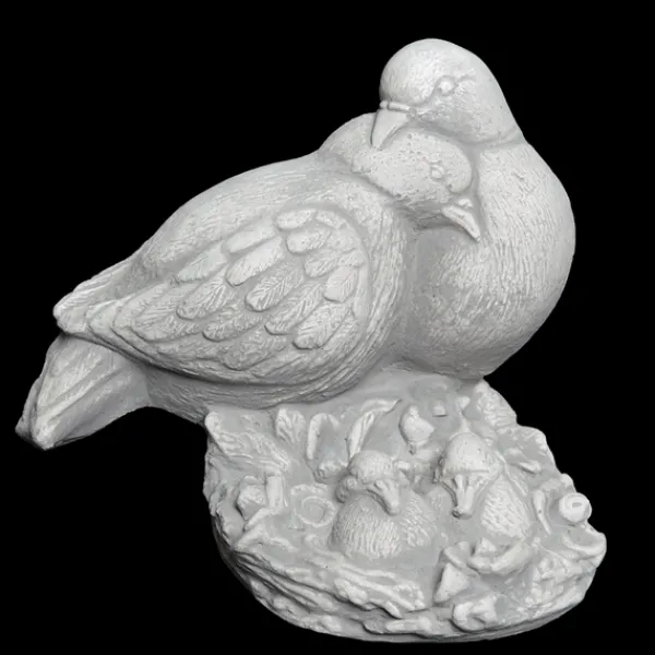 Gartendekoparadies Animaux-Paire de pigeons avec progéniture