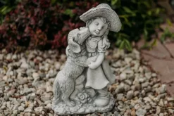 Gartendekoparadies Enfants & Anges-Petite fille avec chien