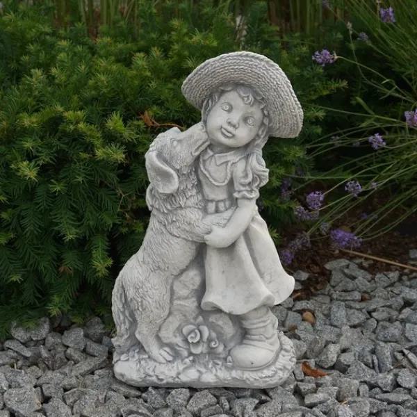 Gartendekoparadies Enfants & Anges-Petite fille avec chien