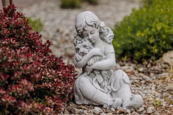 Gartendekoparadies Enfants & Anges-Petite fille avec chien