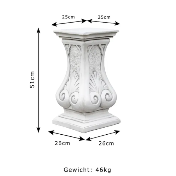 Gartendekoparadies Colonnes & Socles-Piédestal à motif de feuilles