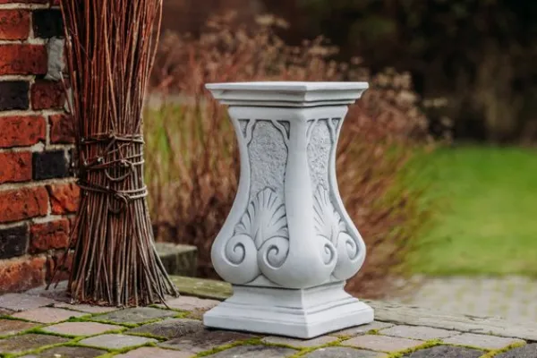 Gartendekoparadies Colonnes & Socles-Piédestal à motif de feuilles