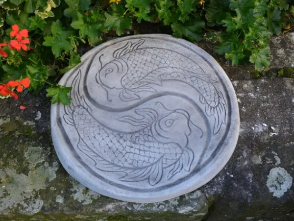 Gartendekoparadies Belle|Bouddhas-Plaque de marche impressionnante avec motif Koi