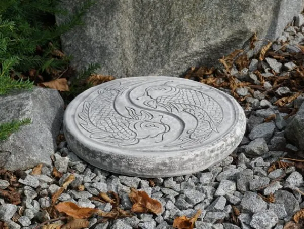 Gartendekoparadies Belle|Bouddhas-Plaque de marche impressionnante avec motif Koi