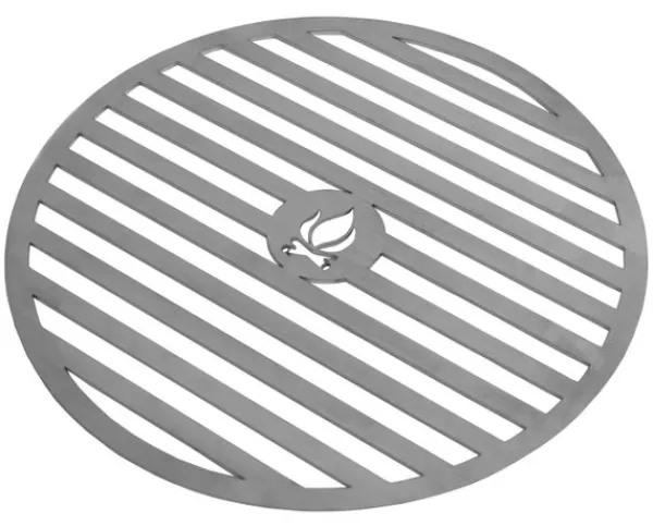 Gartendekoparadies Bols À Feu & Poêles De Jardin-Plaque en acier inox pour braséro 78 cm avec une grille 36 cm et 4 poignées