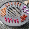 Gartendekoparadies Bols À Feu & Poêles De Jardin-Plaque pour braséro 78 cm avec une grille 36 cm et 4 poignées
