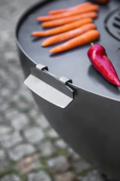 Gartendekoparadies Bols À Feu & Poêles De Jardin-Plaque pour braséro 78 cm avec une grille 36 cm et 4 poignées
