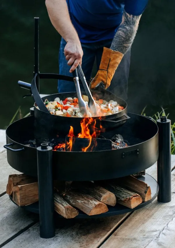 Gartendekoparadies Bols À Feu & Poêles De Jardin-Poêle acier naturel 50cm avec poignée pour le foyer «BANDITO» et «MONTANA X»