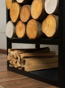 Gartendekoparadies Bols À Feu & Poêles De Jardin-Porte-bûches «ATOS» 150x50x20 cm