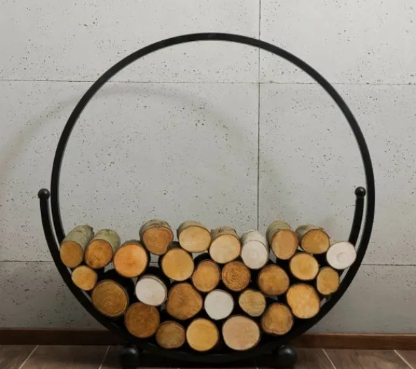 Gartendekoparadies Bols À Feu & Poêles De Jardin-Porte-bûches «SPIRAL» 80cm