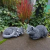 Gartendekoparadies Animaux-Prix ​​spécial : deux chats dans un ensemble antique