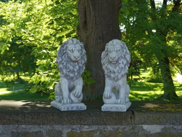Gartendekoparadies Animaux-Prix ??spécial : Paire de Lions avec Ballon
