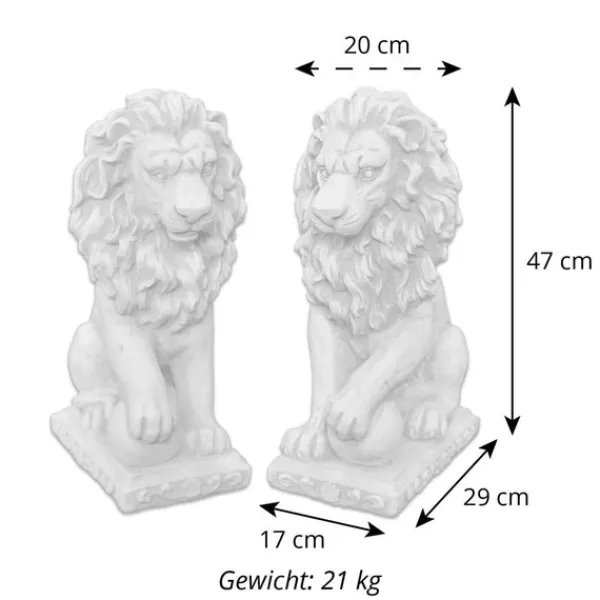 Gartendekoparadies Animaux-Prix ??spécial : Paire de Lions avec Ballon