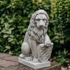 Gartendekoparadies Animaux-Prix ????spécial: Paire de Lions avec Bouclier