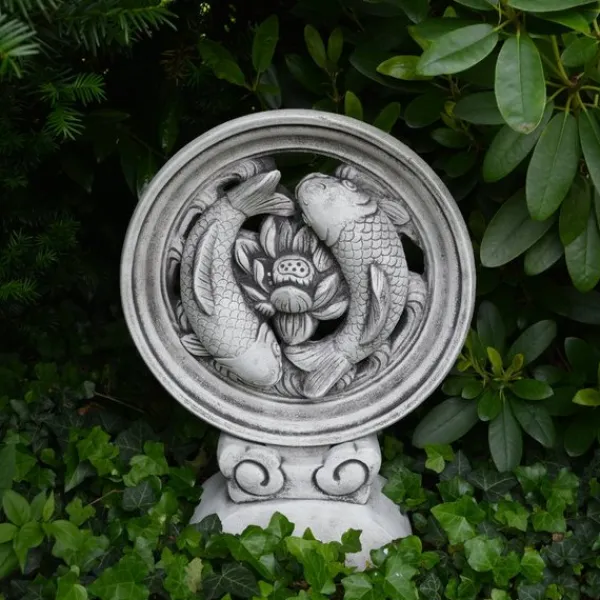 Gartendekoparadies Belle|Animaux-Sculpture avec poisson koi