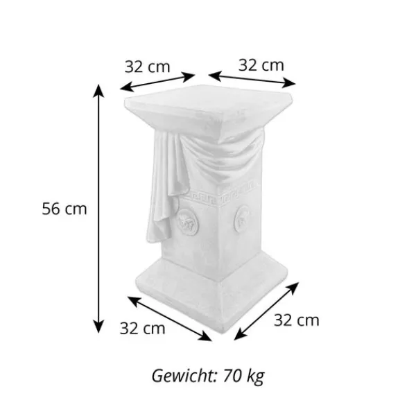 Gartendekoparadies Colonnes & Socles-Socle 32 x 32 cm avec designer motif