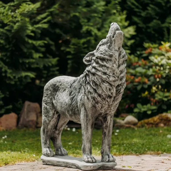 Gartendekoparadies Animaux-Statue : loup hurlant