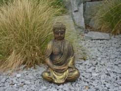 Gartendekoparadies Bouddhas-Statue de Bouddha assis avec coloration exclusive