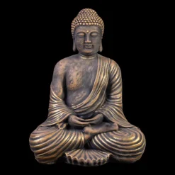 Gartendekoparadies Bouddhas-Statue de Bouddha aux couleurs bronze exclusives
