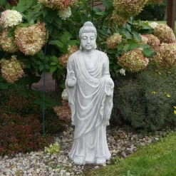Gartendekoparadies Bouddhas-Statue de Bouddha avec un geste typique de la main
